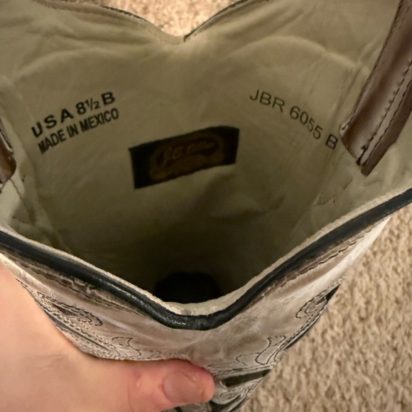 J.B. Dillon Tan and Brown Cowboy Boots - Picture 3 of 8